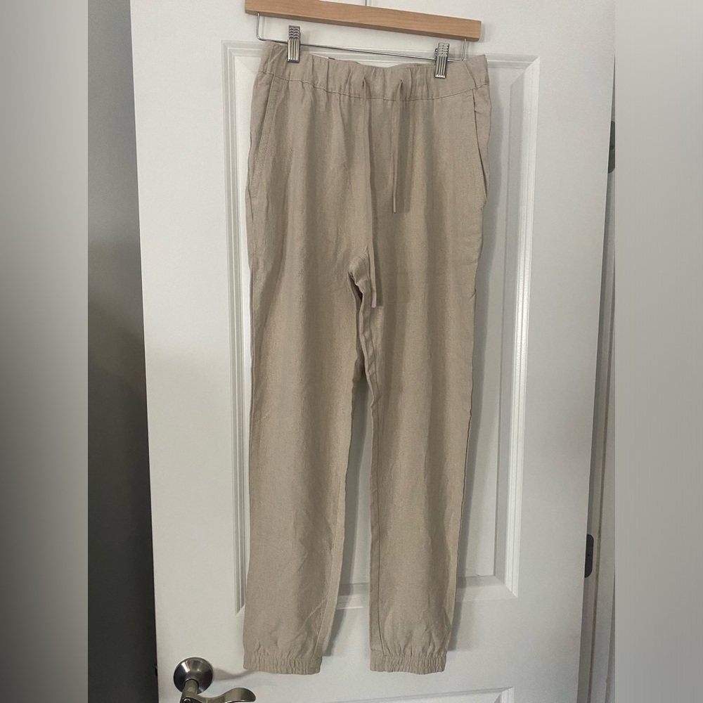NWT Zara Linen Jogger Pants in Beige Size Small💕